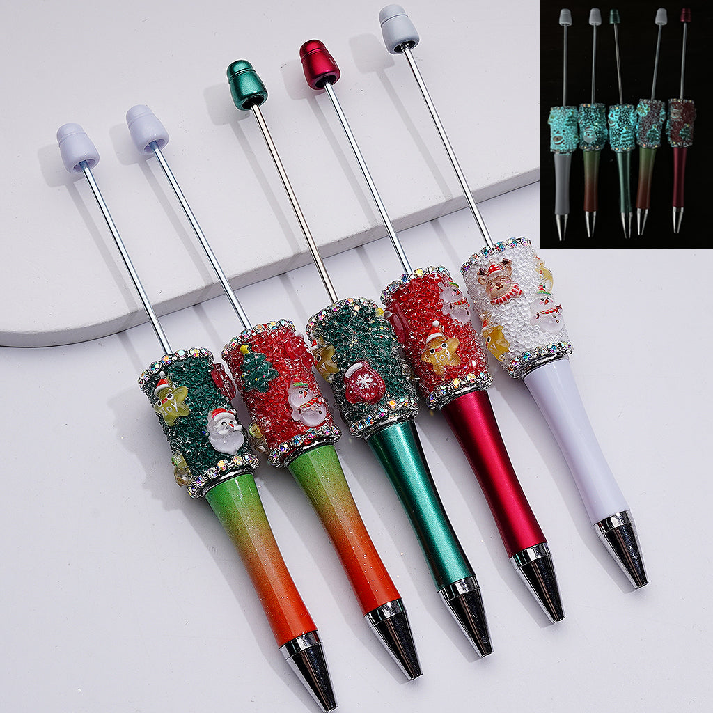 Christmas Series Charms AB Rhinestones Clear Sugar Beadable Pens