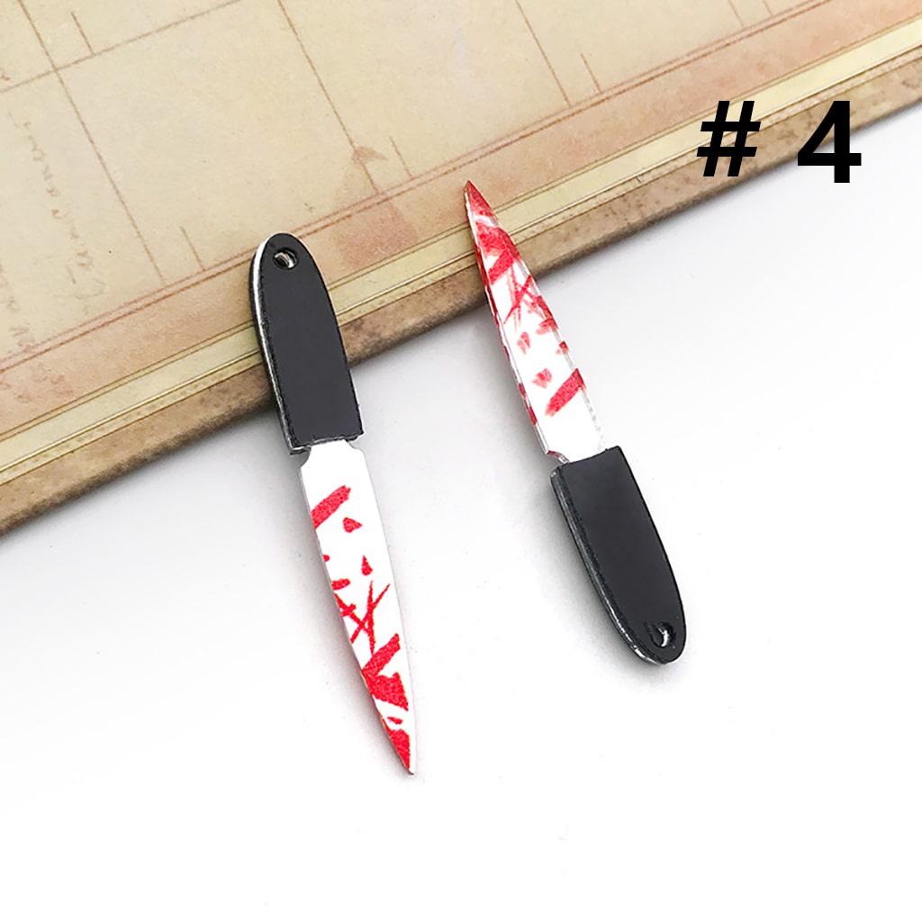 Halloween Plastic Horror Knife Axe Saw Scissors Dagger Jewelry Accessories