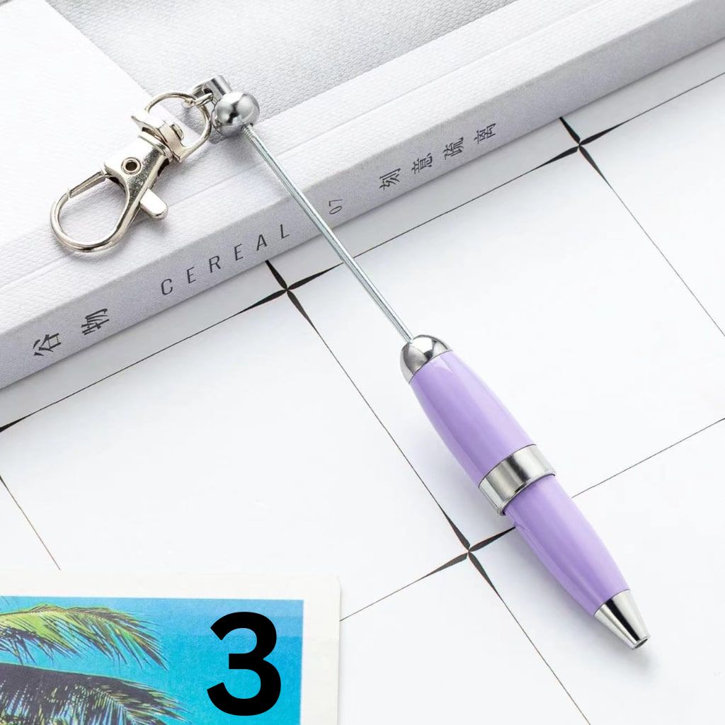 Keychain Pen, Metal Beadable Pens with Lobster Clasp, Keyring Beaded Pens