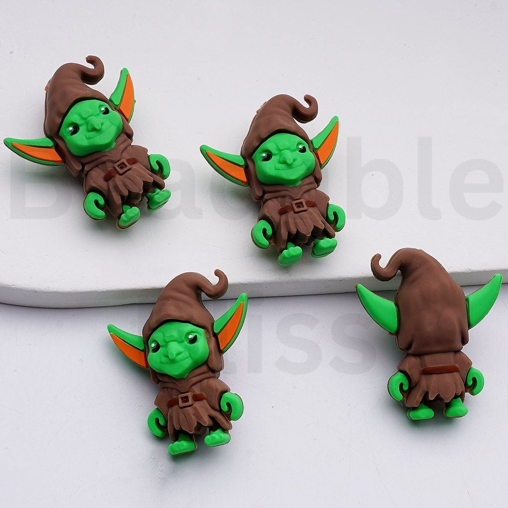 3D Green Cute Grog Sta Wa Silicone Focal Beads