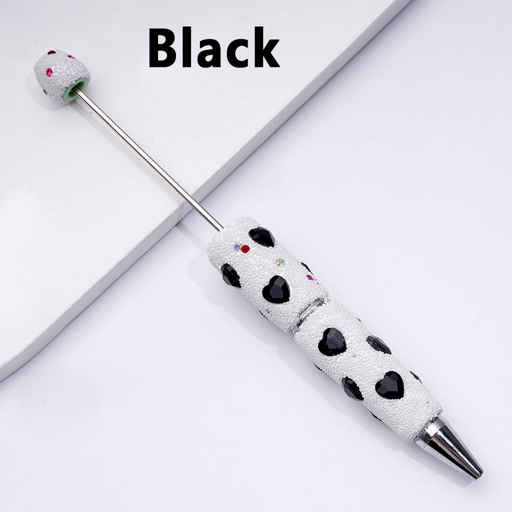 Beadable Solid Color Hearts Shiny Rhinestones Mini White Snow Balls Clay Pen