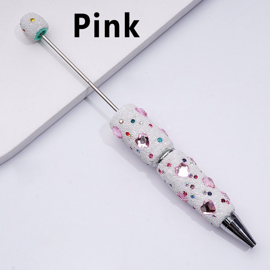 Beadable Solid Color Hearts Shiny Rhinestones Mini White Snow Balls Clay Pen