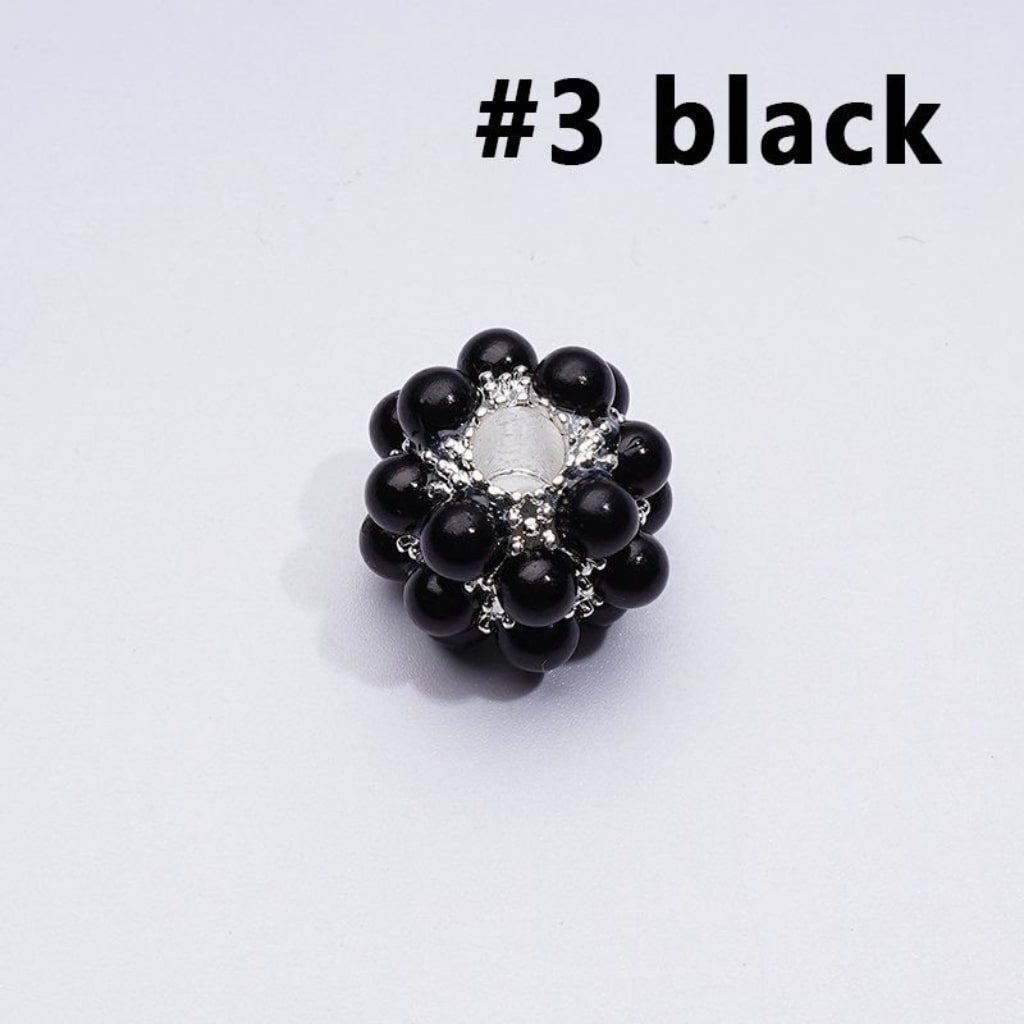 Silver Alloy Balls with Colorful Pearls Acrylic Beads, Random Mix, 16MM