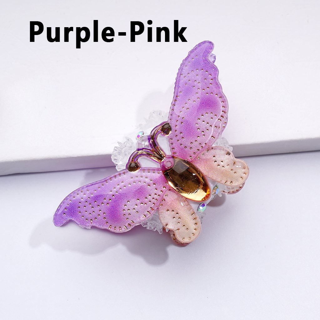 Exquisite Colorful Vivid Butterfly AB Rhinestones Mini Cute Clear Flowers Clay Beads, Around 50*27MM