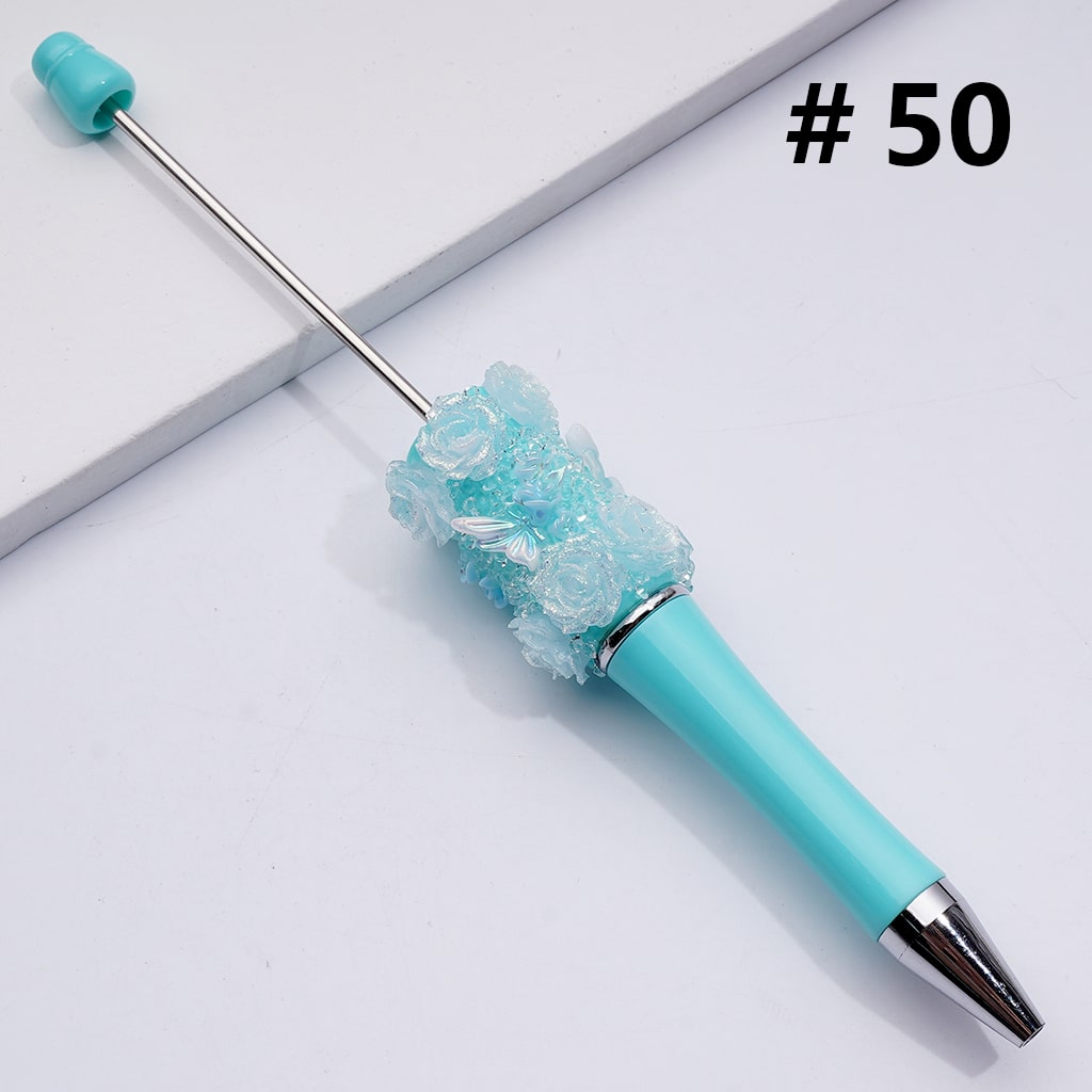 Glitter Shiny Flowers Butterflies Clear Sugar Beadable Pens