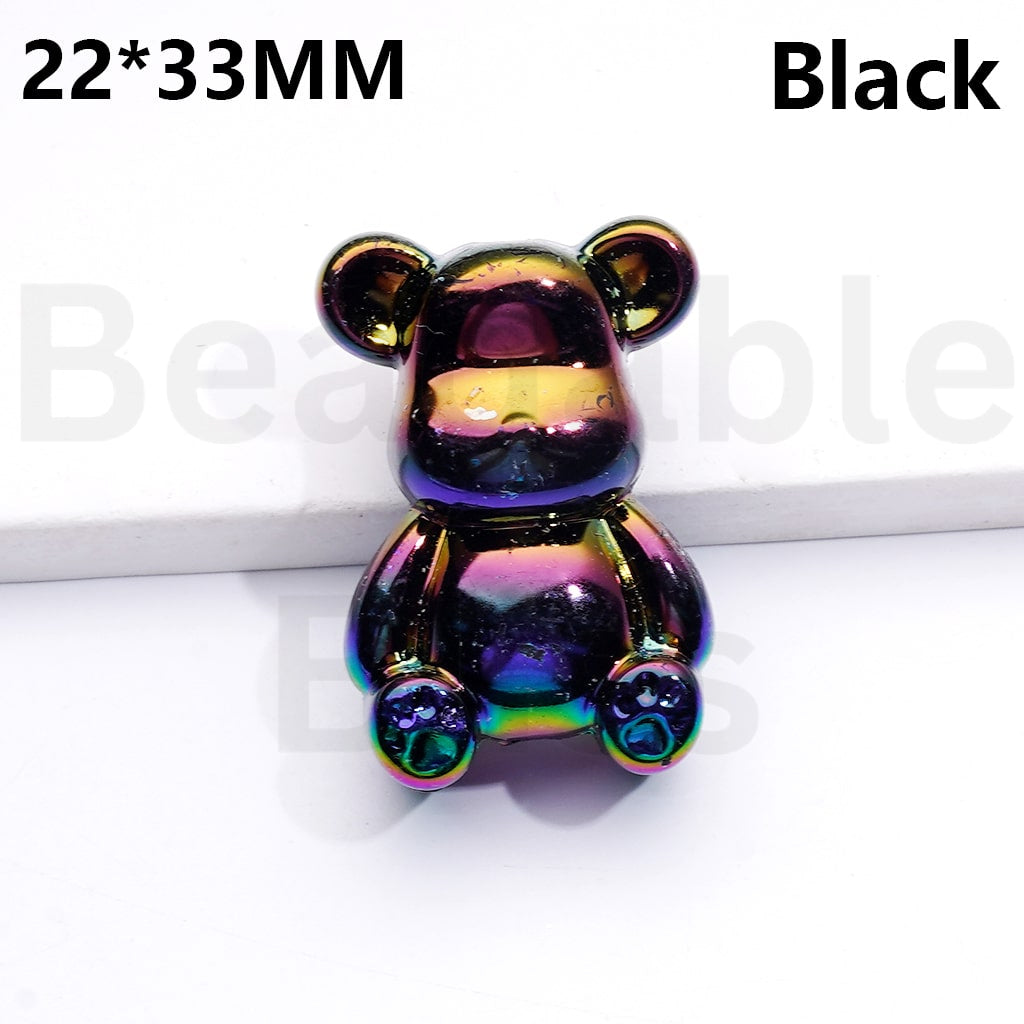 Acrylic Beads UV Coating Bearbric Solid Color 33*22MM (Single Color is available for 100pcs(Whole Bag))