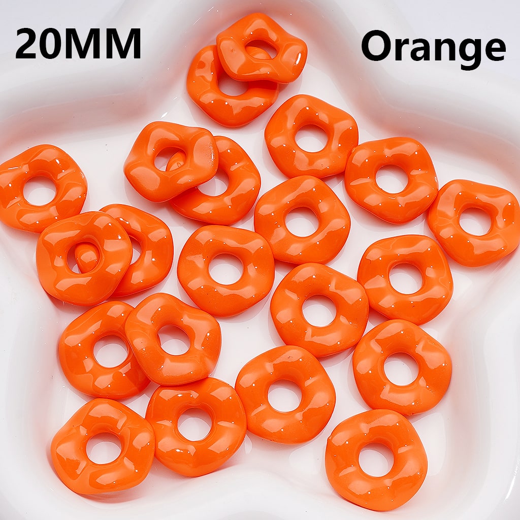 Multi-Color Large Hole Wave Shape Spacer Acrylic Beads, 20MM (Single Color is available for 500pcs(Whole Bag))
