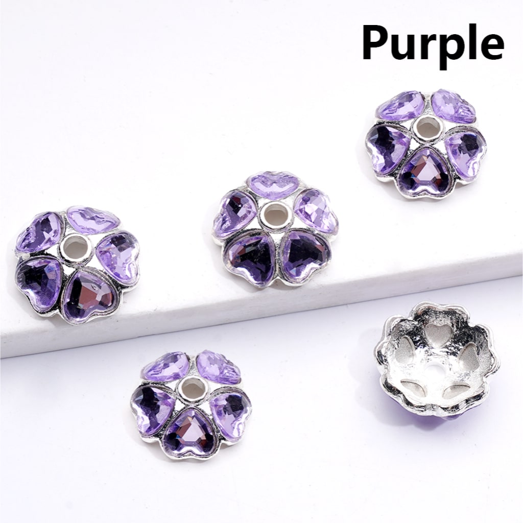 Beads Cage Cap Metal Alloy Multi-Color Heart Rhinestons,Silver 16MM (Single Color is available for 100pcs(Whole Bag))