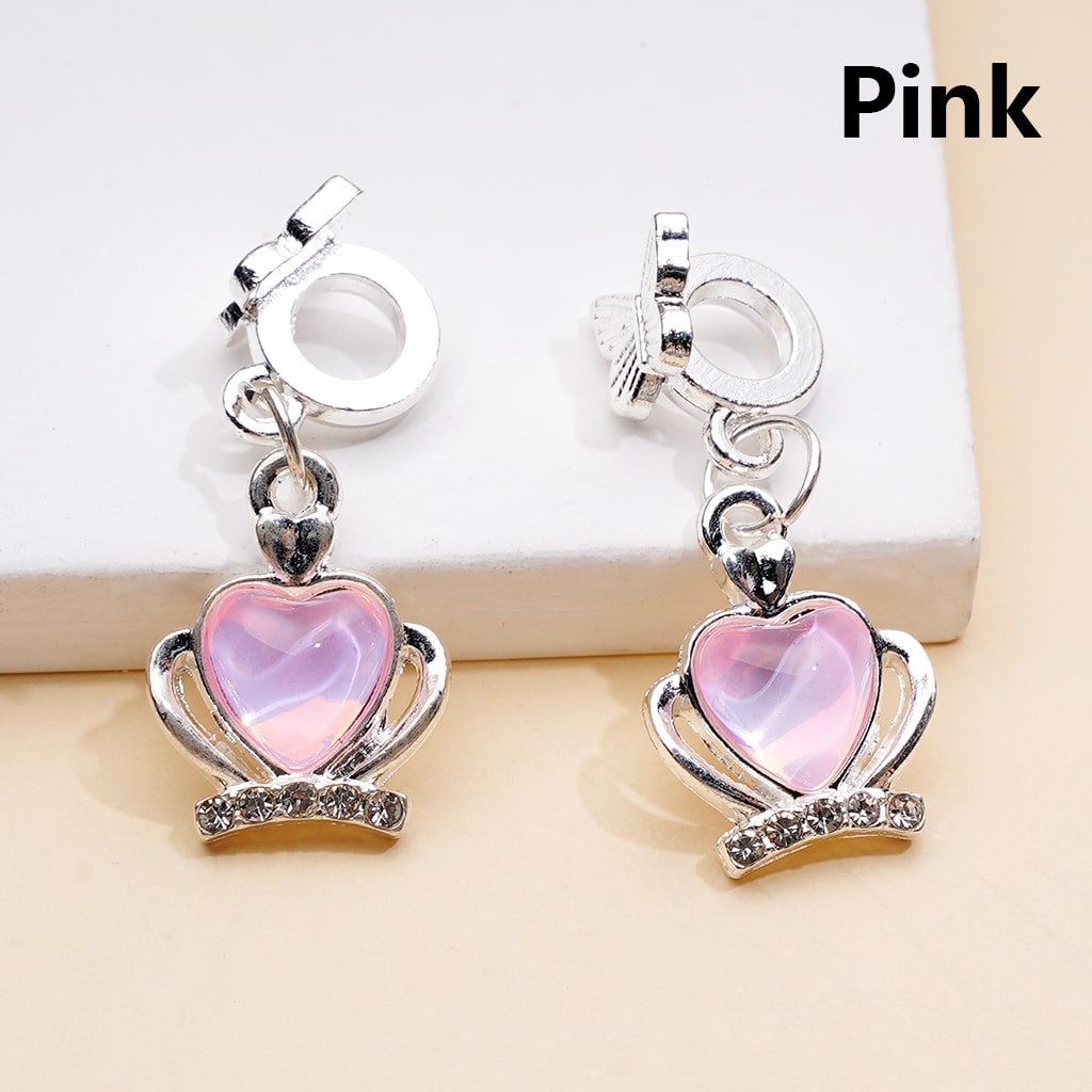 Alloy Bail Beads Dangle Charm Pendant Jewelry Accessories Butterfly Heart Rhinestones Silver