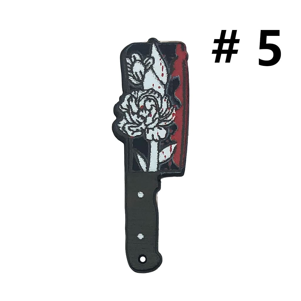 Halloween Plastic Horror Bloody Flower Skeleton Skull Head Prints Knife Dagger Jewelry Accessories