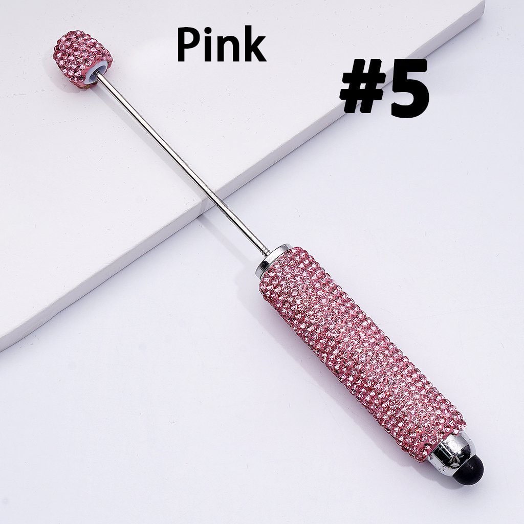 Beadable Clay Stylus Pens with AB & Colorful Rhinestones Covered the Entire Pen