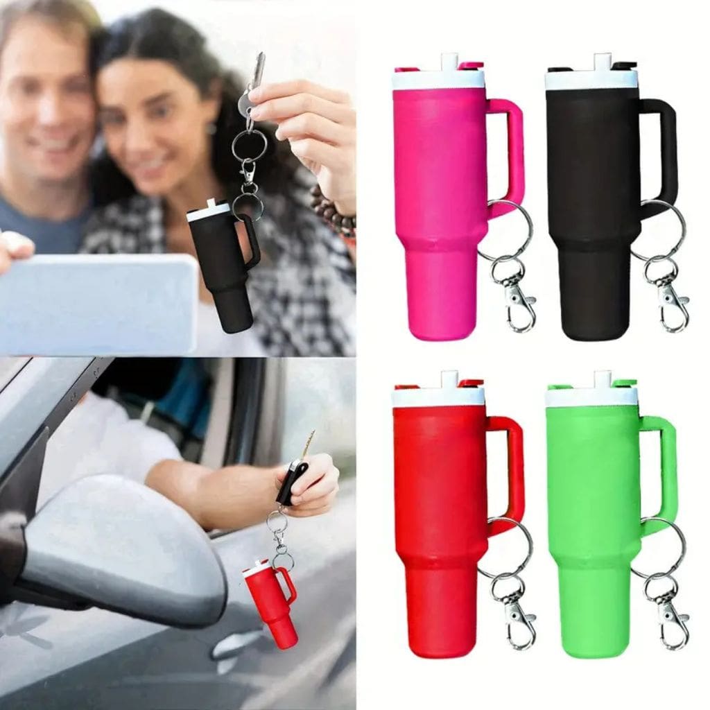 Mini Tumbler Chapstick Holder, Stanley Keychain Chapstick Holder, Size 10*5*3cm