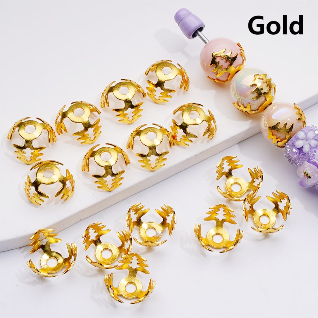 Cute Metal Christmas Tree Design Bead Cage Cap, 16MM