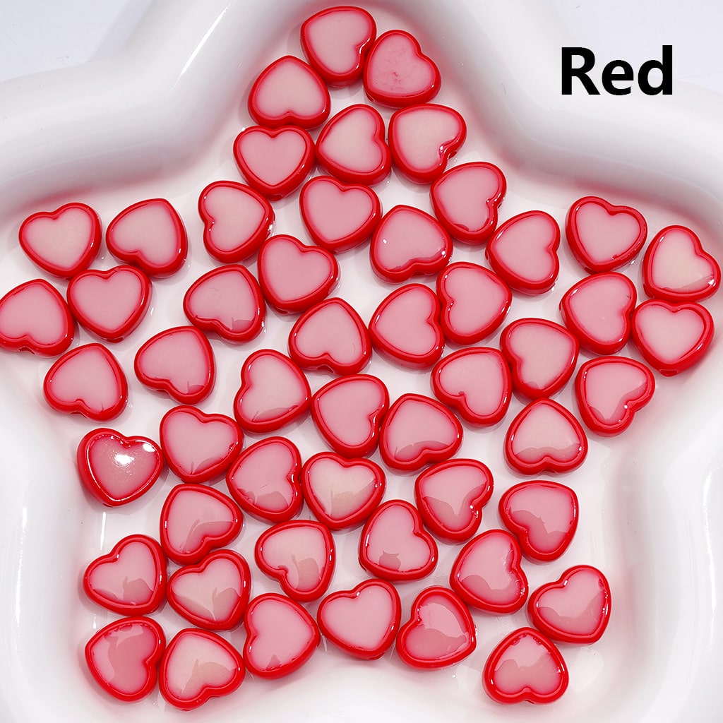 Acrylic Beads Luminous Mini Cute Heart Multi-Color 13*12MM (Single Color is available for 500pcs(Whole Bag))