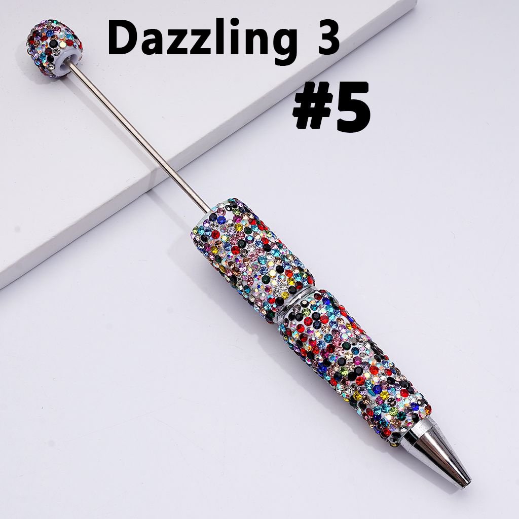 Beadable Clay Pens with Multi-Color & AB Rhinestones Covered the Entire Pen