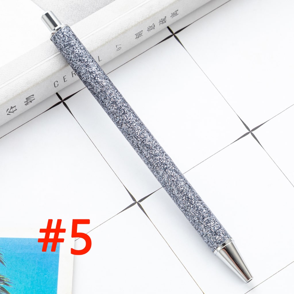 Sublimation Ballpoint Pen, Push Ballpoint Pen with Glitter Effect in Gold Color