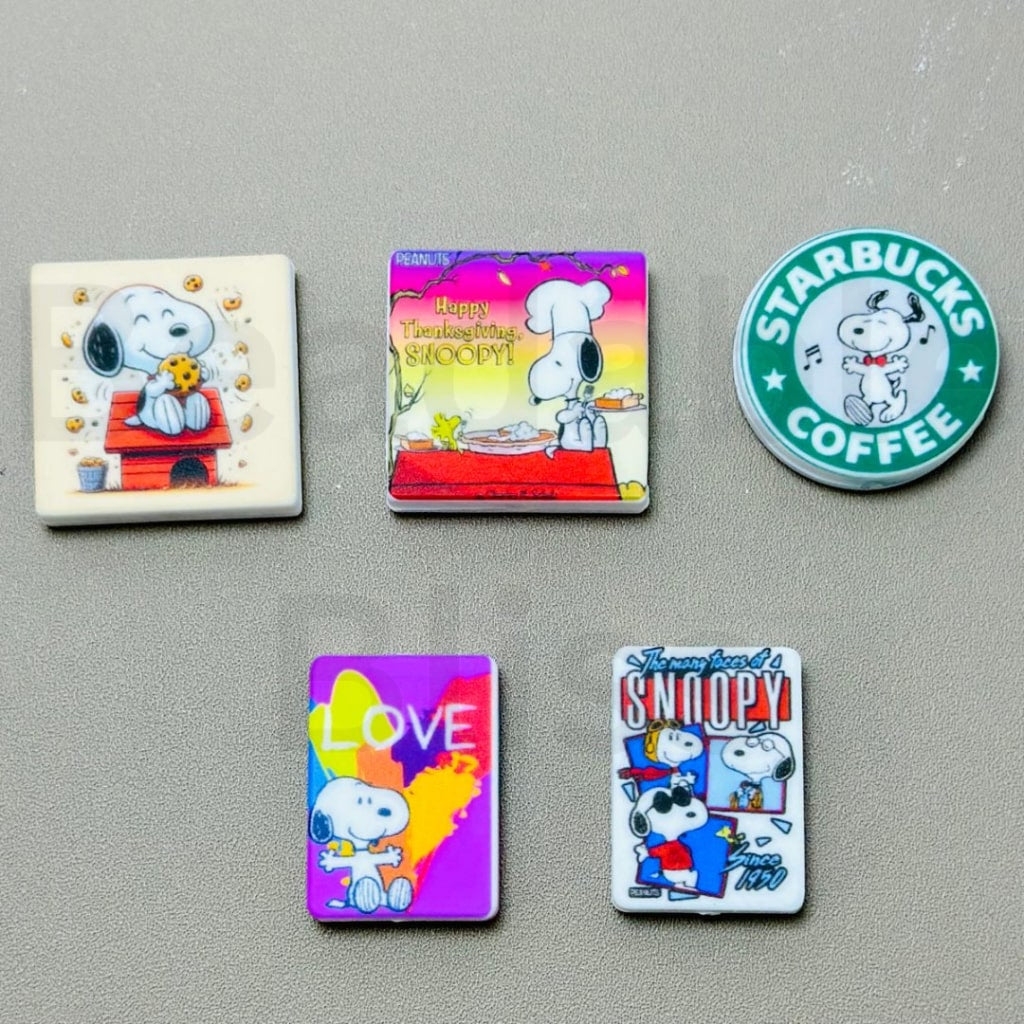 Comic Dog Series Silicone Focal Beads, Random Mix