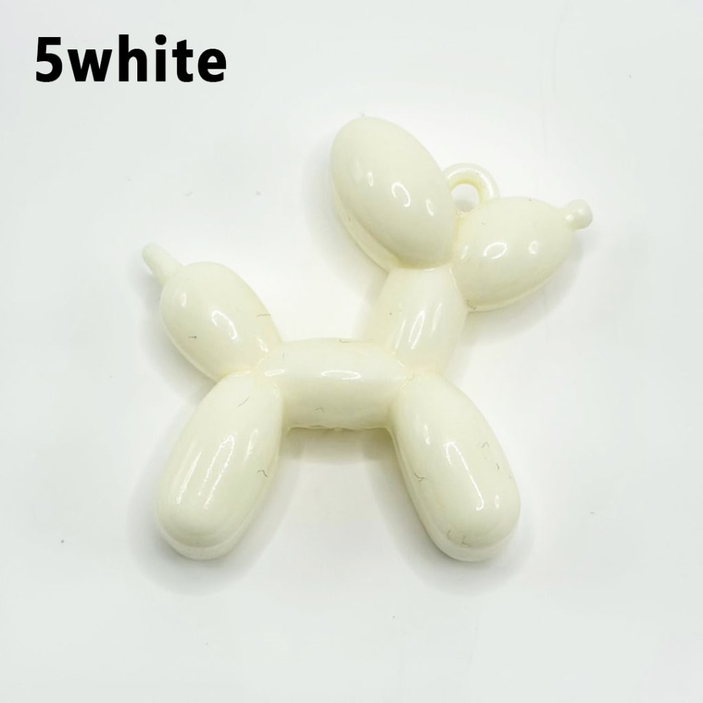 Vivid Cute Solid Color Balloon Puppy Dog Acrylic Beads Pendants, Around 47*47MM