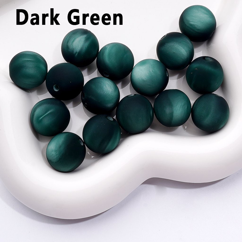 Frosted Matte Multi-Color Cat Eye Style Round Acrylic Beads, 16MM