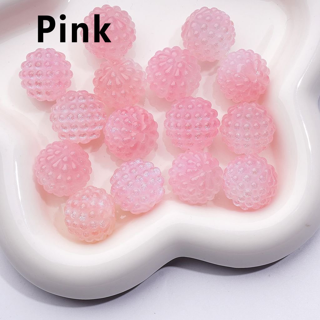 マルチカラーグリッターシャイニーワックスベリー樹脂アクリルビーズ、約18MM