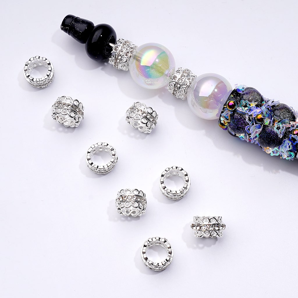 Mini Cute Gold Silver Gun Black Metal Spacer with Clear Rhinestone Chain, Around 10MM