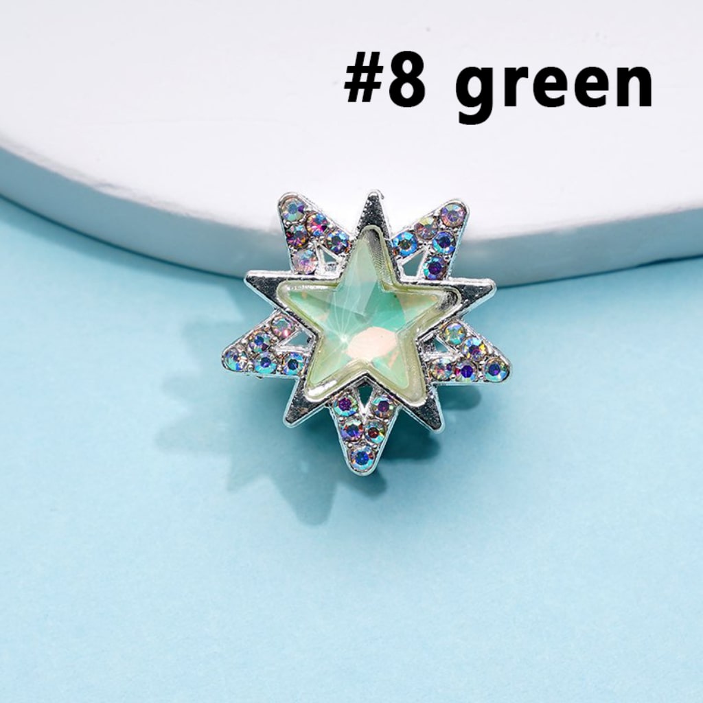 Bling Bling Silver Alloy Stars with Colorful Stars Mini AB Rhinestones Beads, Around 20MM
