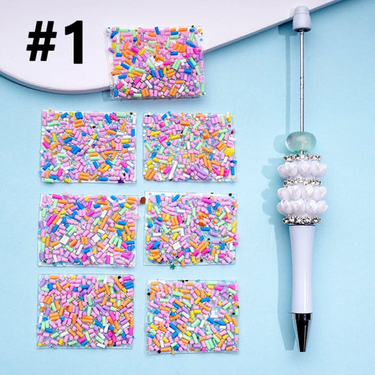 DIY Bling Bling Wraps Tapes with Colorful Mini Sticks for Pen, 78 Small Pieces in 1 Sheet, Please Read the Description