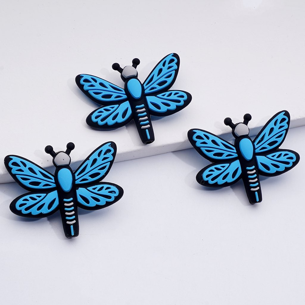 Multi-Color Cute Dragonflies Silicone Focal Beads