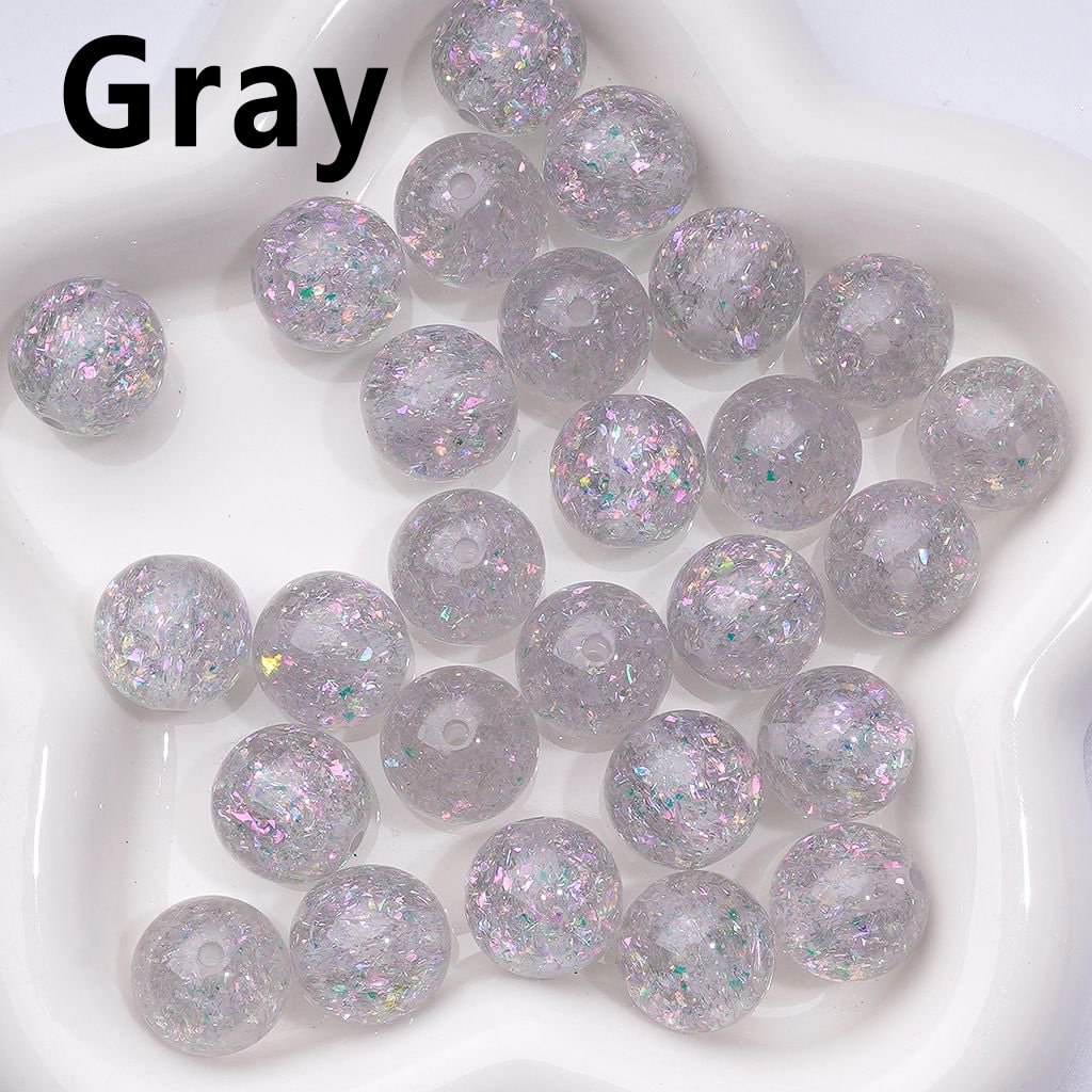 Bling Bling Shiny Mini Flakes Multi-Color Clear Round Acrylic Beads, 16MM
