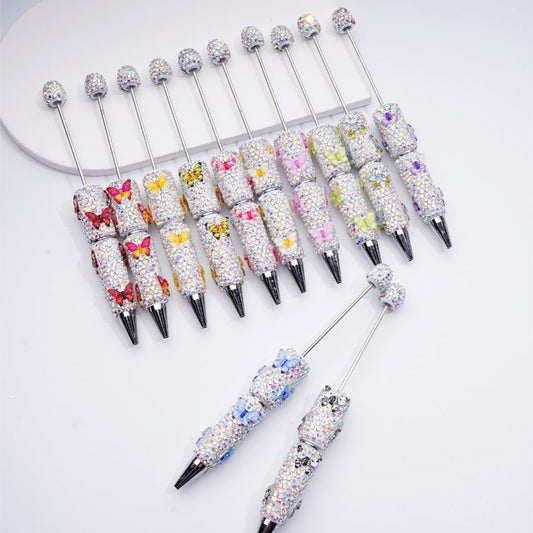 Double Color Butterfly AB Rhinestones Beadable Clay Pens