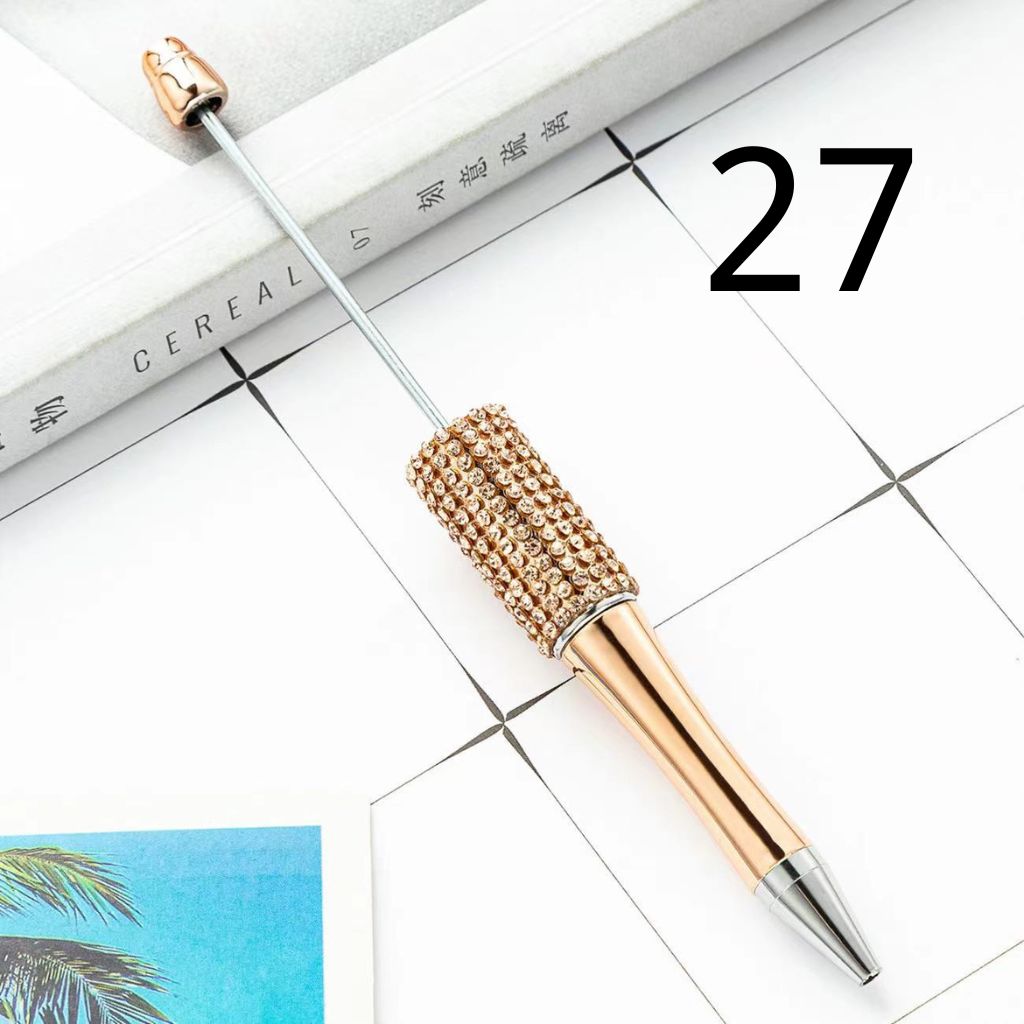 Beadable Pens in Solid Colors with Matched Color Rhinestones