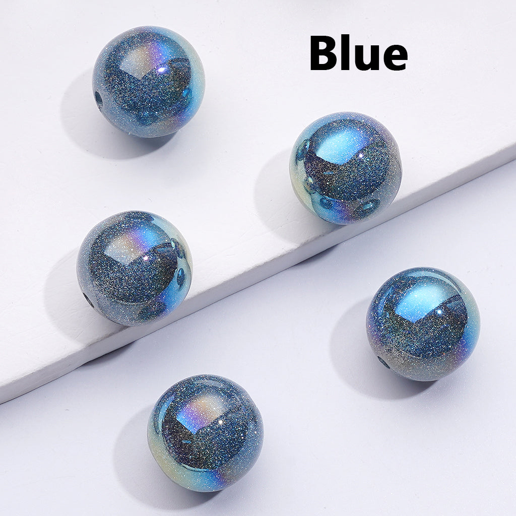 Extra Glossy Acrylic Beads with Double Glitter, High End Finish