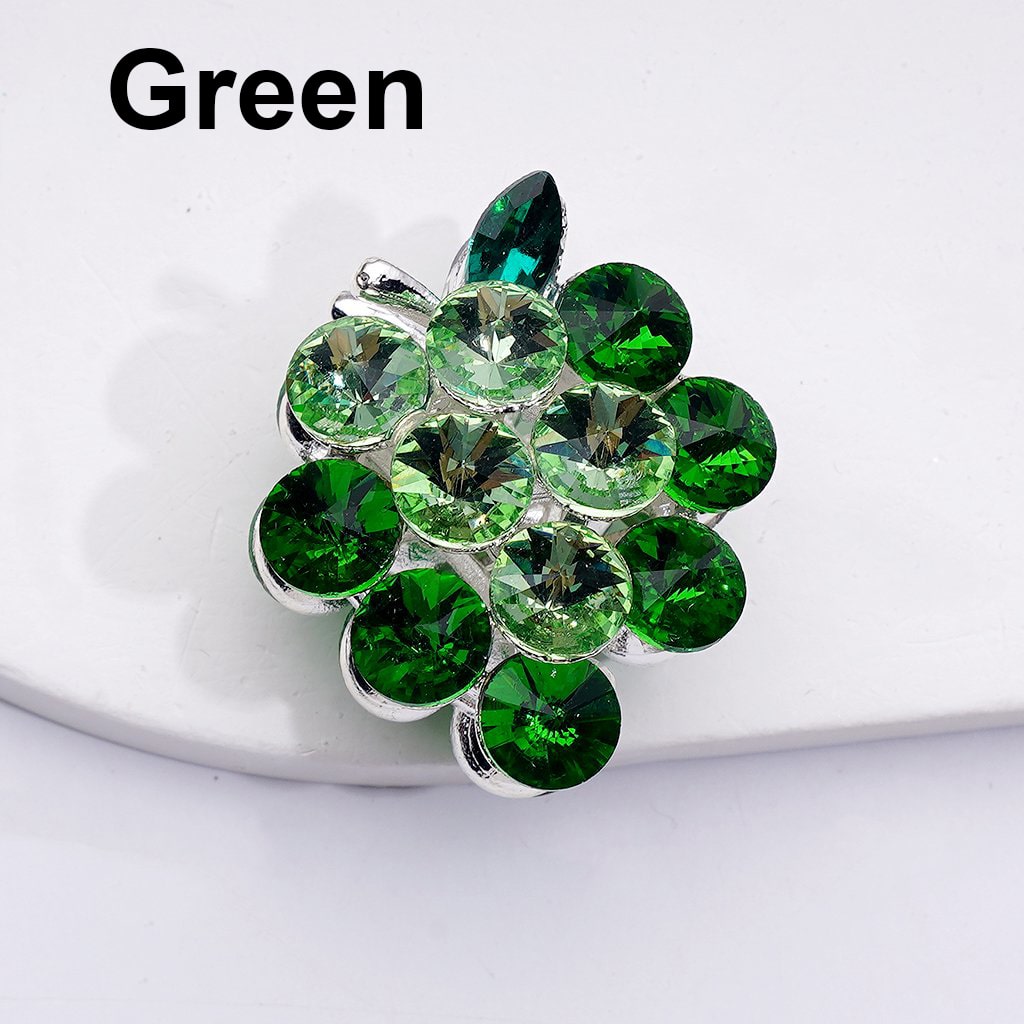 Bling Bling Fancy Silver Alloy Grapes Beads with Shiny Rhinestones, Around 35*30MM