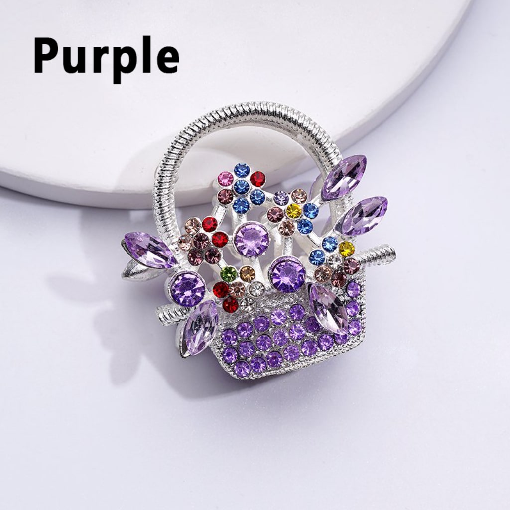 Bling Bling Fancy Silver Alloy Flower Basket Beads with Multi-Color Shiny Rhinestones, Around 37*37MM