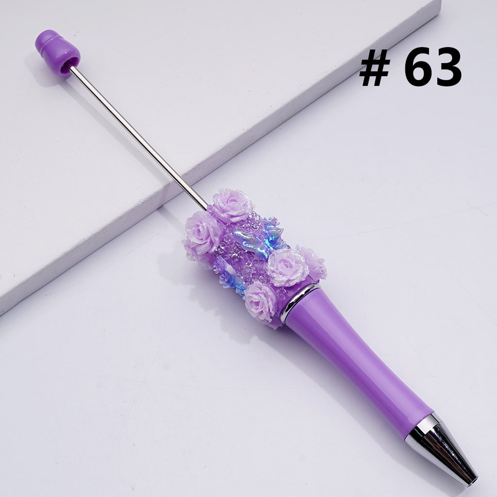Glitter Shiny Flowers Butterflies Clear Sugar Beadable Pens