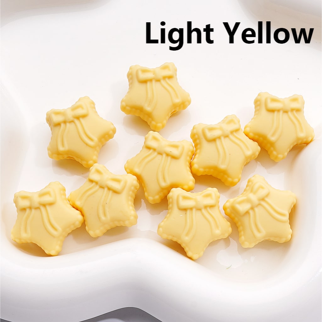 Acrylic Beads Rubber Coating Five-Pointed Star with Bowknots, Multi-Color, 20MM (Single Color is available for 200pcs(Whole Bag))