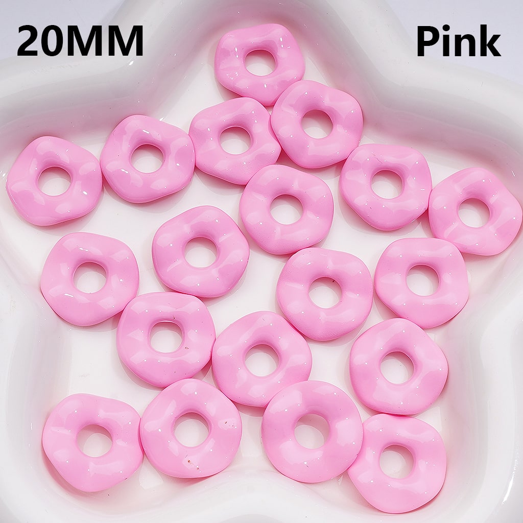 Multi-Color Large Hole Wave Shape Spacer Acrylic Beads, 20MM (Single Color is available for 500pcs(Whole Bag))