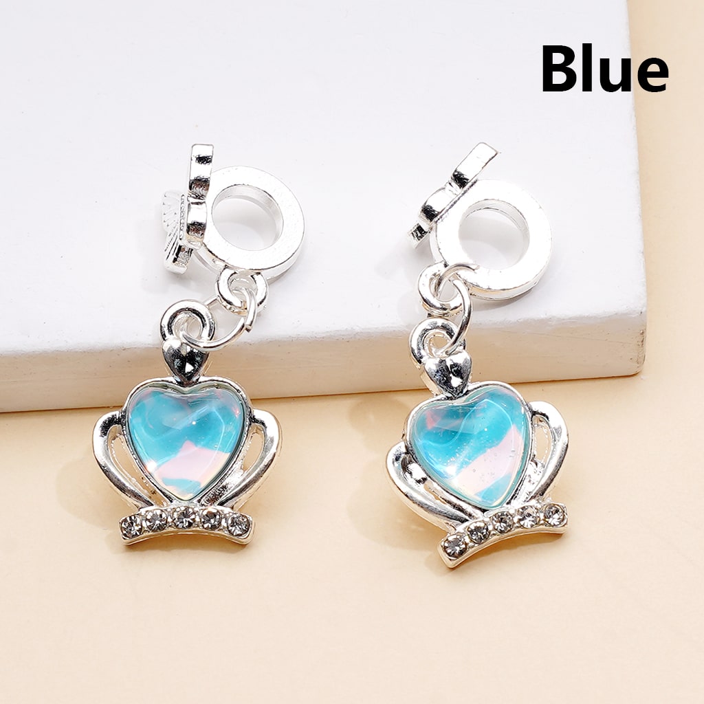 Alloy Bail Beads Dangle Charm Pendant Jewelry Accessories Butterfly Heart Rhinestones Silver