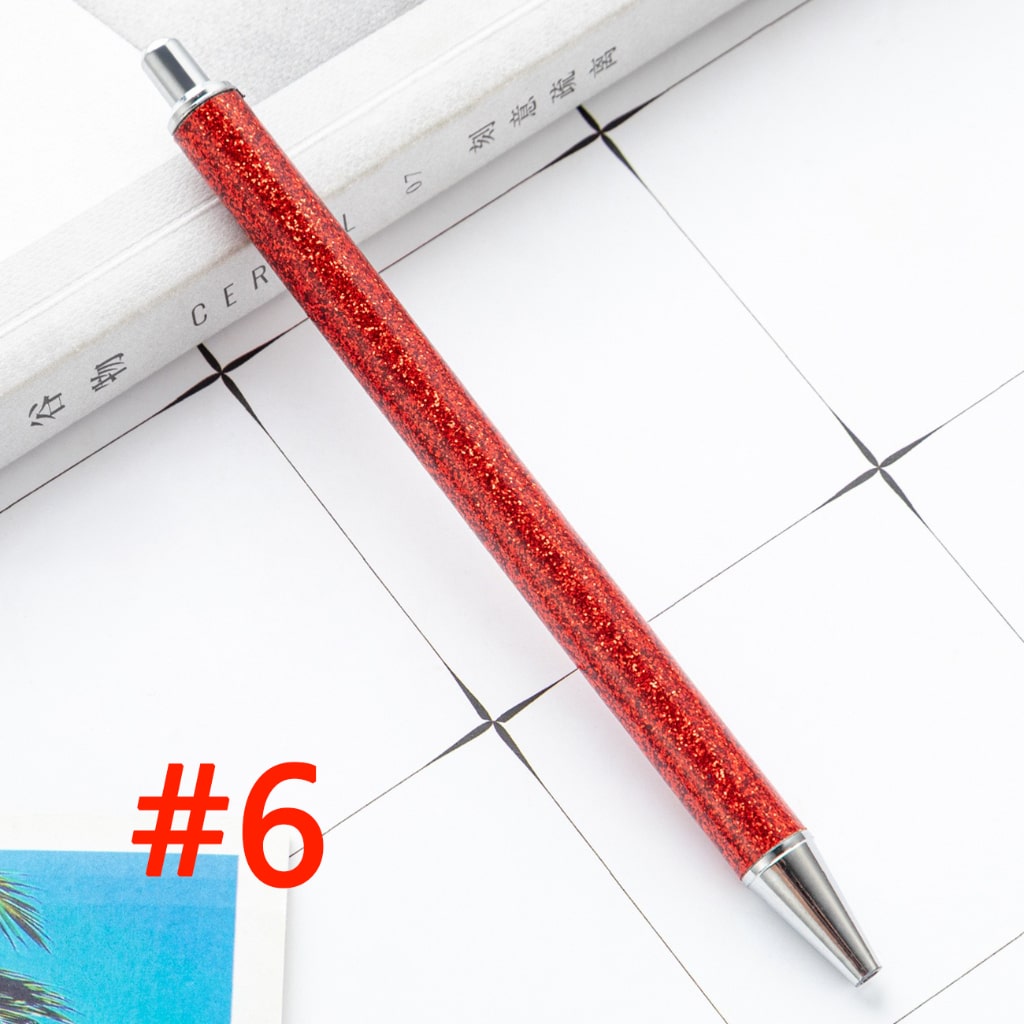 Sublimation Ballpoint Pen, Push Ballpoint Pen with Glitter Effect in Gold Color