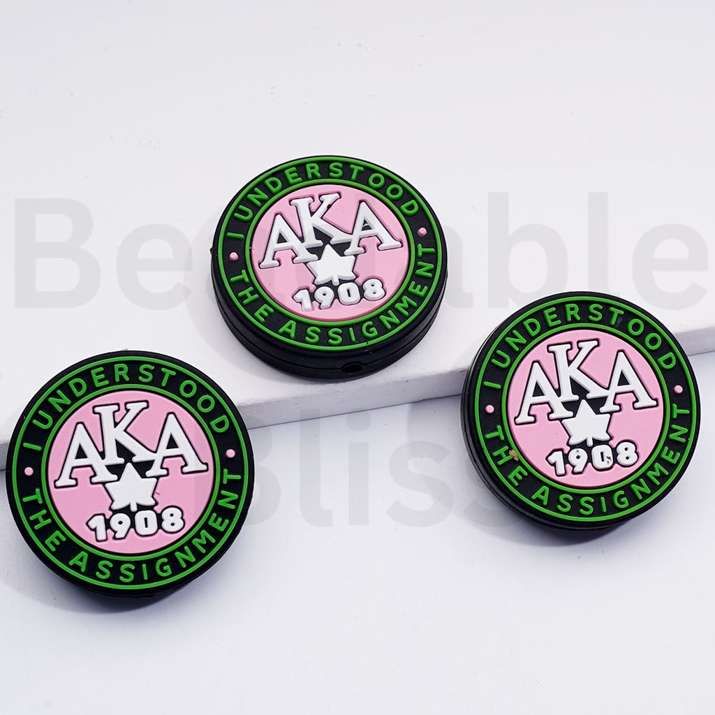 USA America Black Woman Female International Service Organization AK 1908 Silicone Focal Beads