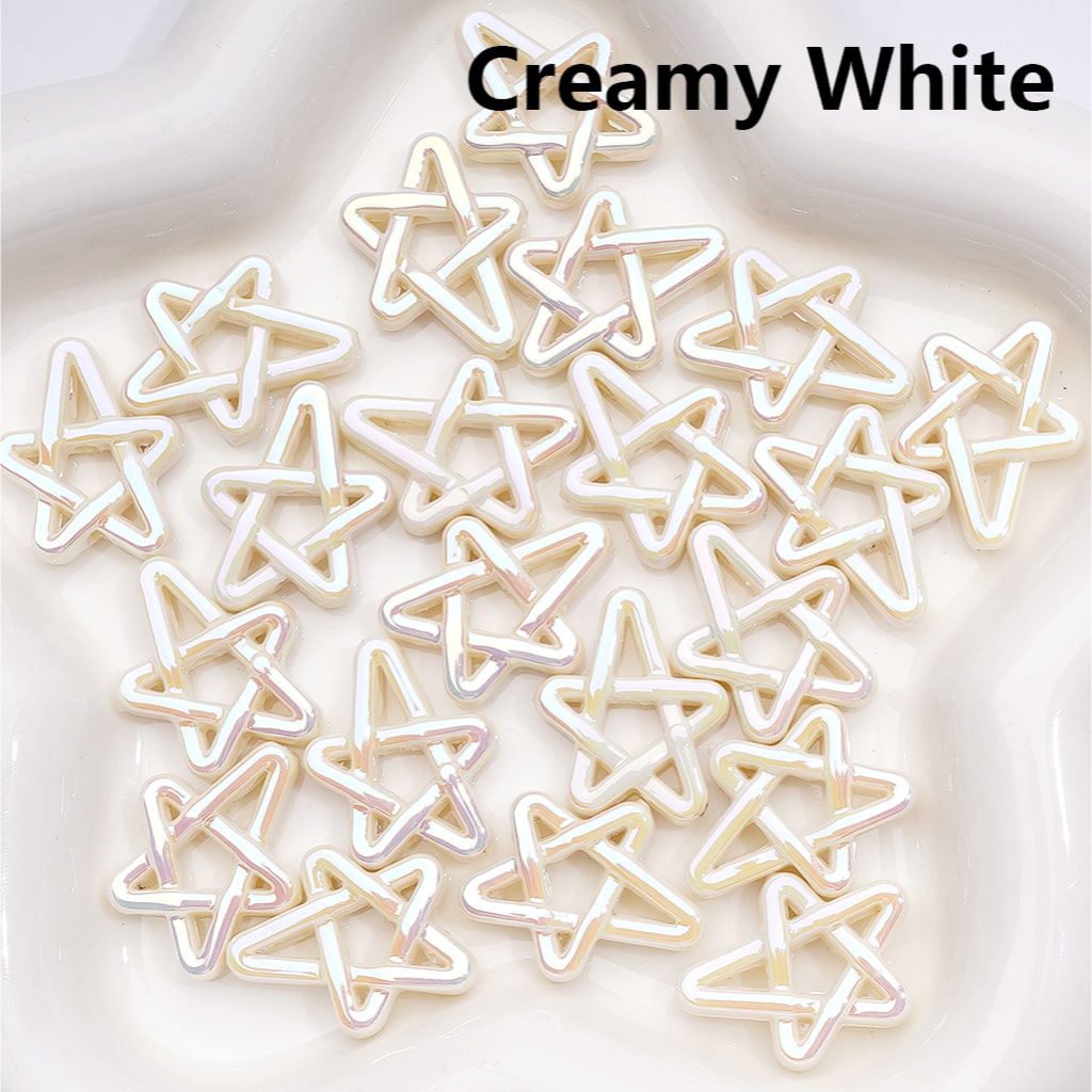 Acrylic Beads UV Coating Shiny Five-Pointed Star, Multi-Color, 19*24MM (Single Color is available for 500pcs(Whole Bag))