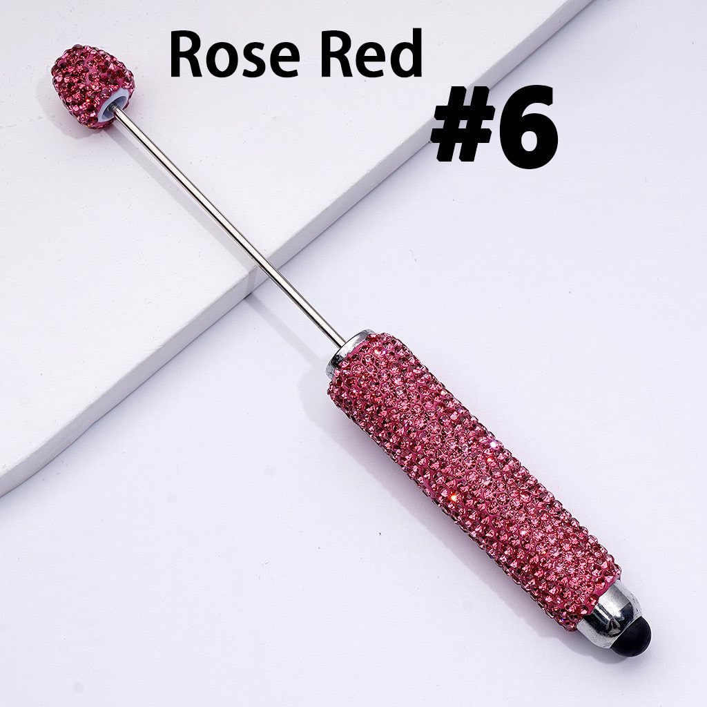 Beadable Clay Stylus Pens with AB & Colorful Rhinestones Covered the Entire Pen