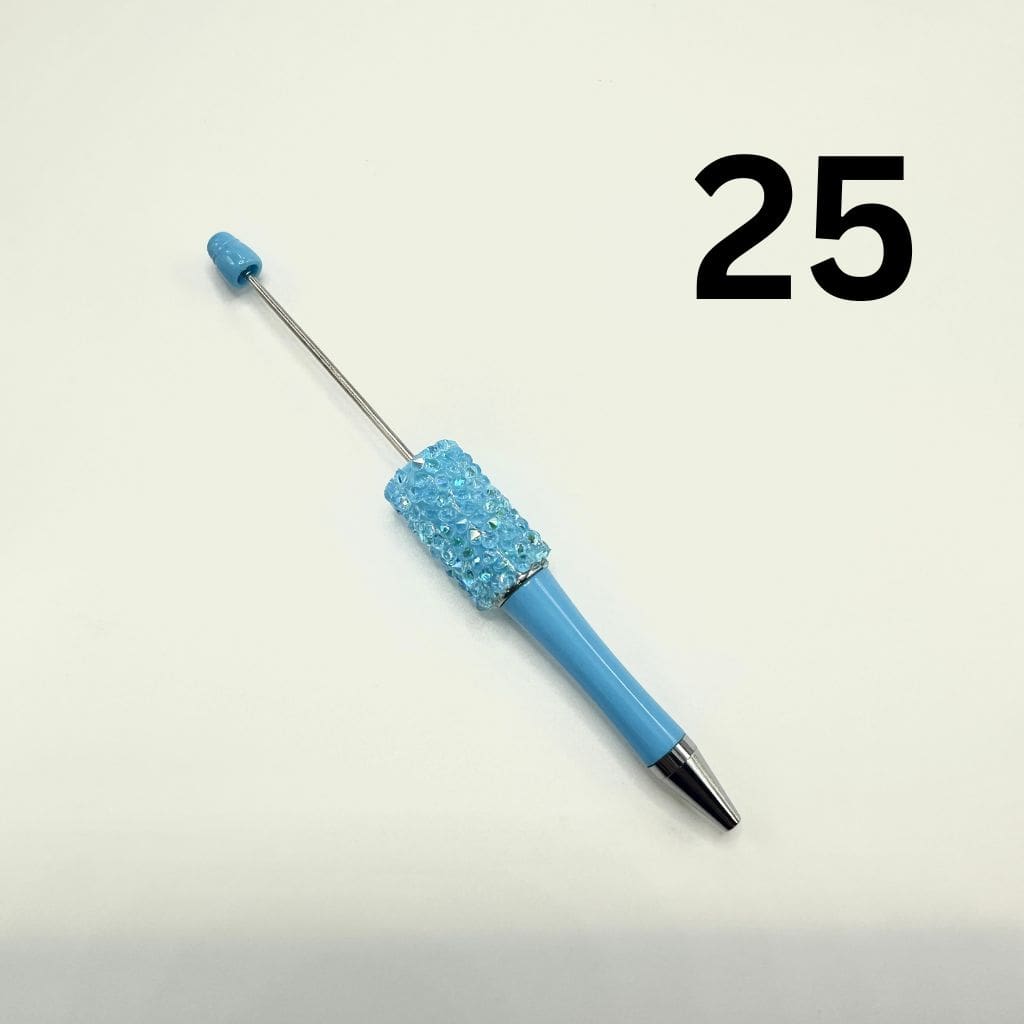 Beadable Pens with Translucent Resin Rhinestones in Solid Colors, Diamond Shape