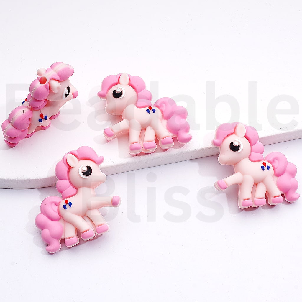 Silicone Focal Beads 3D My Littl Pon Series Twiligh Sparkl Pinki Pi Rainbo Das Rarit