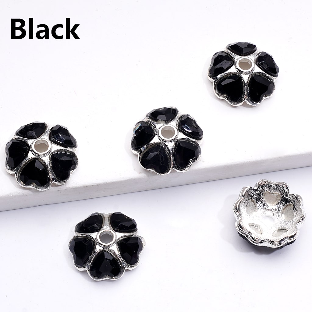 Beads Cage Cap Metal Alloy Multi-Color Heart Rhinestons,Silver 16MM (Single Color is available for 100pcs(Whole Bag))