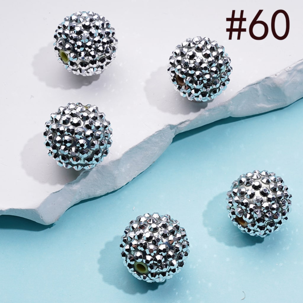 20MM Rhinestone Beads, Collection of Acrylic Rhinestone Beads, Part 2: Color No.33 -No.60