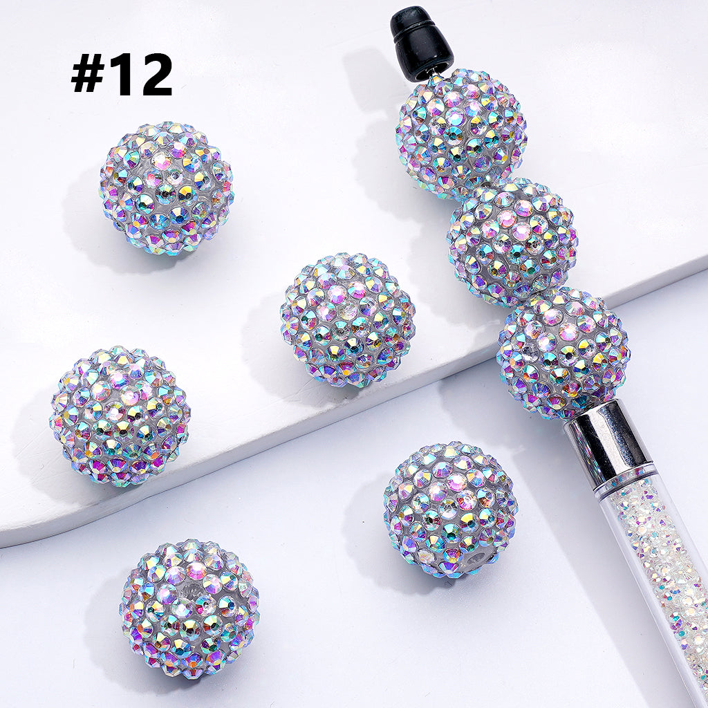20MM Rhinestone Beads, Collection of Acrylic Rhinestone Beads, Part 1: Color No.1 -No.32