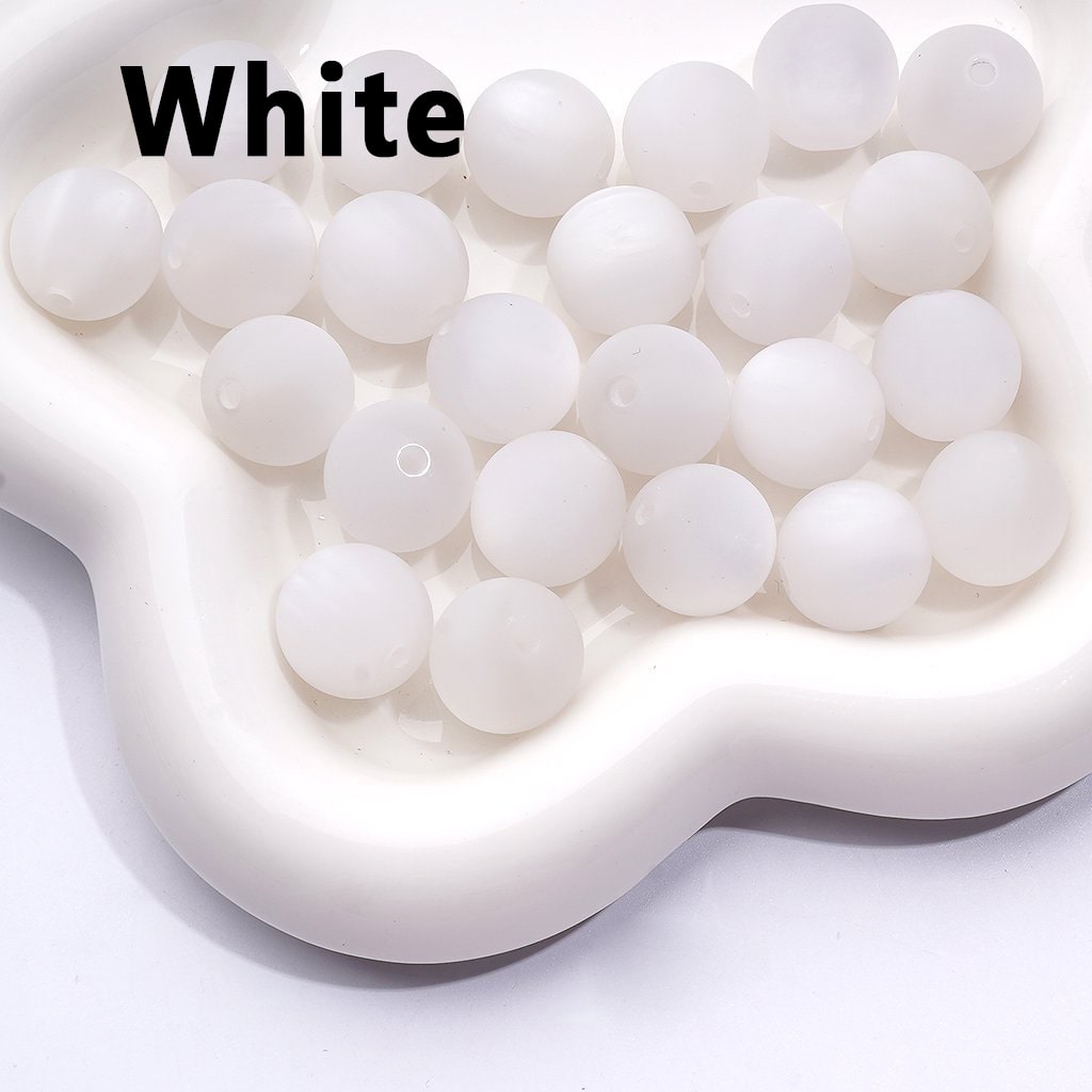 Frosted Matte Multi-Color Cat Eye Style Round Acrylic Beads, 16MM