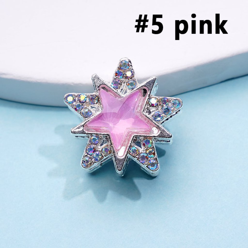 Bling Bling Silver Alloy Stars with Colorful Stars Mini AB Rhinestones Beads, Around 20MM