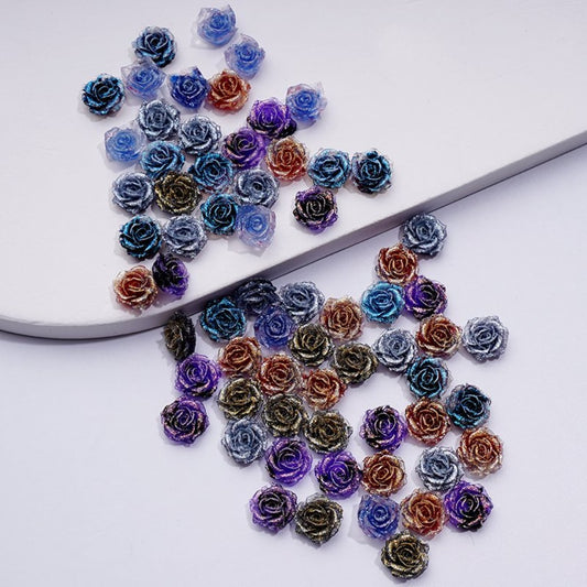 ペンにラインストーンを追加したビーズジュエリーアクセサリー用のダークでカラフルなグリッターソフトガーデニアの花